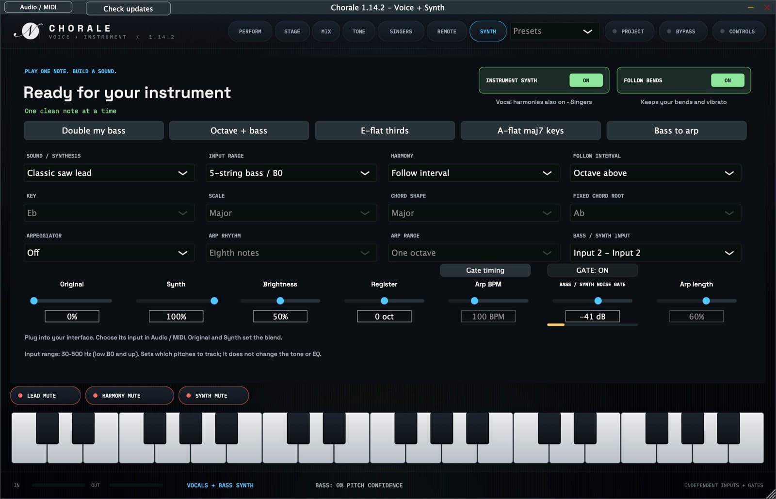 Chorale app interface
