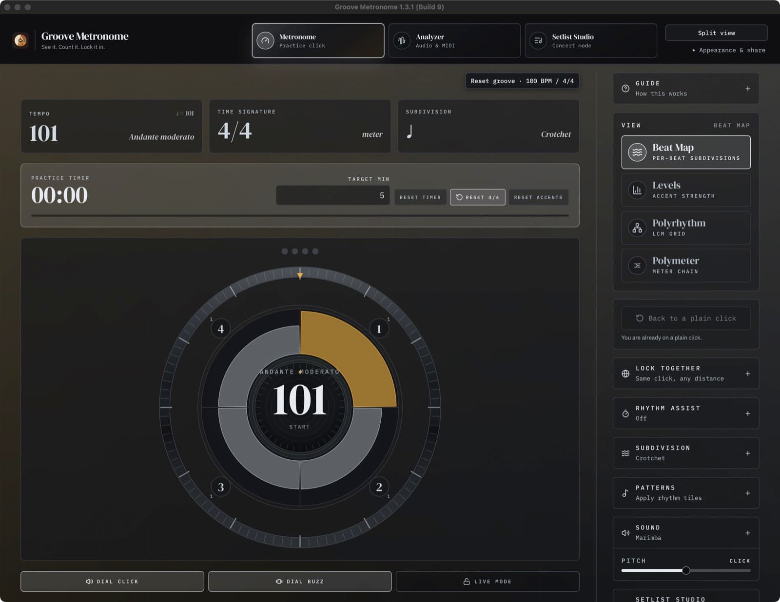 Groove Metronome app interface
